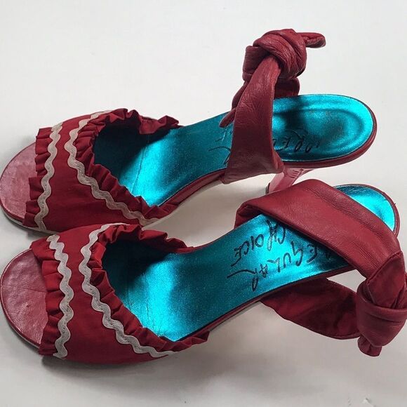 VTG,Red Kitten Heels by Irregular Choice Size 38 - Picture 9 of 16